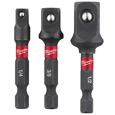 £7.95 • Buy Milwaukee 4932479228 Shockwave Impact Duty Socket Adaptor 3pc Set Drill/Impact