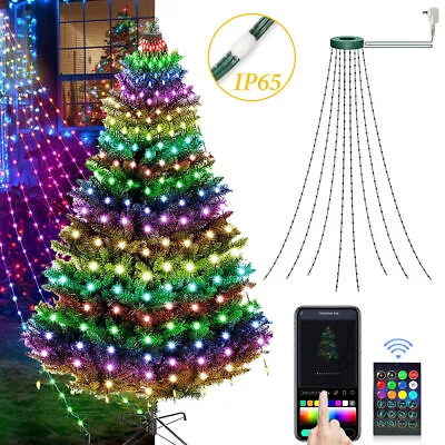$23.99 • Buy 160LED Christmas Tree Waterfall Lights Fairy String Outdoor Waterproof Decor RGB
