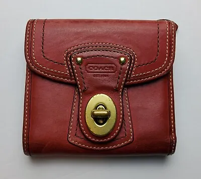 Vintage Coach Leather Turnlock Small Wallet Red • $59.99