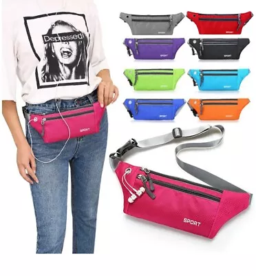 £3.65 • Buy Waist Bum Bags Fanny Pack Running Sports Travel Money Belt Pouch Holiday Wallet