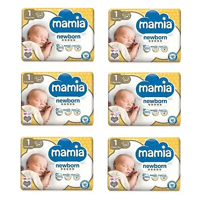 6x Mamia Size 1 Nappies NewBorn 24 Pack • £11.79