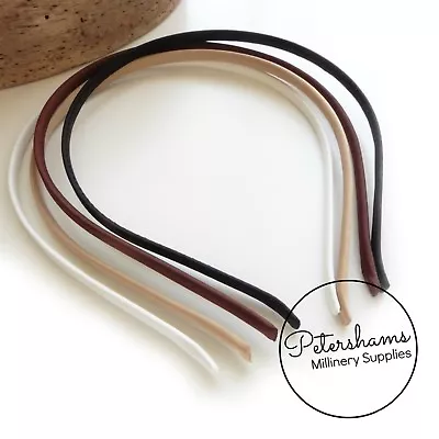 5mm Satin Covered Metal Alicebands Headbands - Ivory Blonde Brown Or Black • £1.75