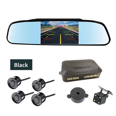 4.3in LCD Display Car Rearview Mirror Video Monitor Parking Backup Sensor Radar • $62