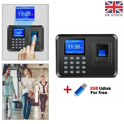 £38.69 • Buy 2.4in LCD Fingerprint Password Time Clock Staff Attendance Machine Checking-in