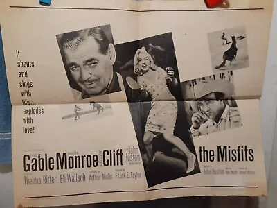 The Misfits Original Movie Poster 1961 Stars Monroe And Gable • $125