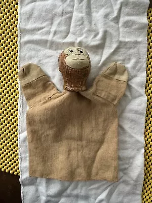 Vintage 1930s Cloth Hand Puppet Monkey Antique Toy  • $37