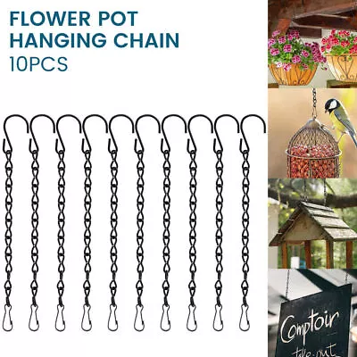 10pcs Replacement Hanging Chains 19.5  Steel Hanging Basket Chain Garden Plant • £7.98