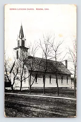 Postcard Iowa Monona IA German Lutheran Church 1909 Posted Divided Back • $12