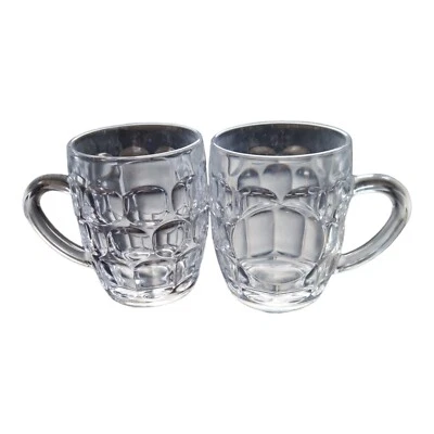 £6 • Buy Dimpled Beer Tankard Half Pint Glass Set Of 2