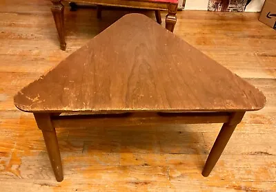 Vintage Mid Century Modern Retro Wood Triangle Guitar Pick End Table Side Accent • $125