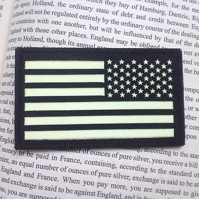 RIGHT  IR US FLAG Reflect Tactical Army AIRSOFT PATCH/GLOW IN THE DARK Black • $6.99