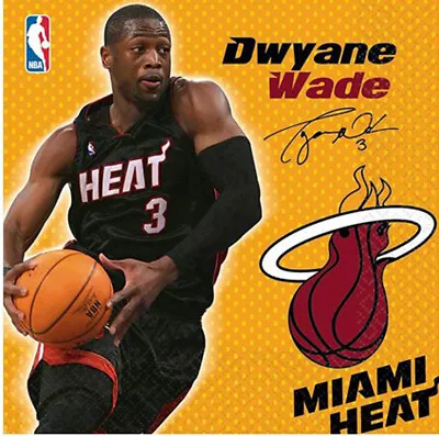 Miami Heat Dwyane Wade Basketball - Lunch Napkins Party Accessory - Collectors  • $34.99