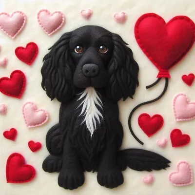 Single Luxury Black Cocker Spaniel Birthday Greeting Card Dog Gift/Present • £2.95