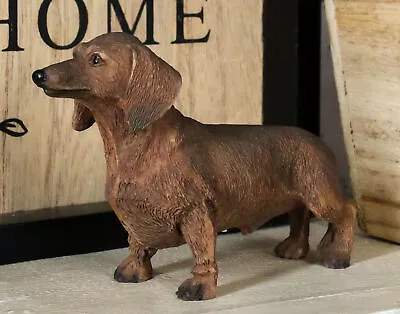 Adorable Lifelike Pet Pal Chocolate Dachshund Sausage Dog Miniature Figurine • $12.49