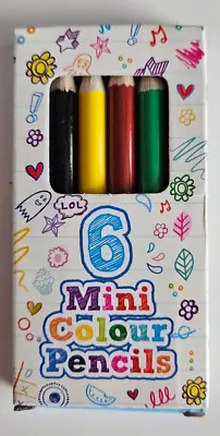 6 Mini Colouring Pencils Packs Kids Party Bags Fillers Toys Lucky Dip • £1.45