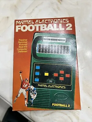 Mattel FOOTBALL 2 Vintage LED Electronic Handheld 1978 Video Game IN BOX Origin • $180
