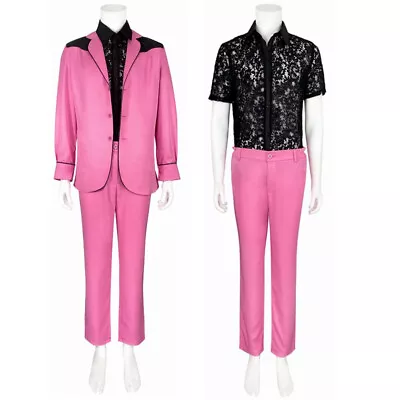 New Elvis Presley Cosplay Full Costume Stage Performance Pink Costume Suit S-3XL • $130.98