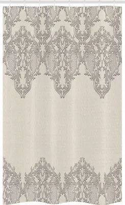 Taupe Stall Shower Curtain Retro Delicate Lace Like • £17.99