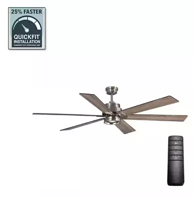 HDC Statewood 70 In. Indoor LED Brushed Nickel Ceiling Fan With Light & Remote • $178.48