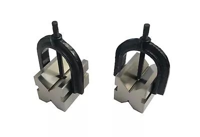 Matched Pair Of Vee Blocks With Clamps 75 X 55 X 55mm From Rdgtools • £69.50