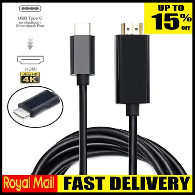 USB C Type C To HDMI Cable TV AV Adapter Mobile Phone Tablet HDTV For Samsung • £5.79