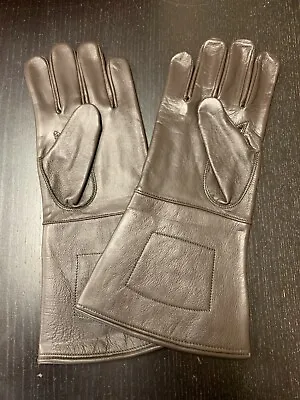 NEW Brown Leather Gauntlet Gloves - Size MEDIUM - Excellent Civil War Steampunk • $21.99