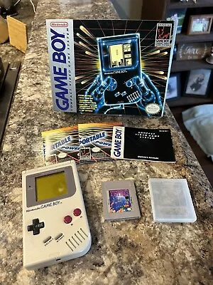 Original Nintendo GameBoy Console DMG-01 CIB Complete W/Tetris - Box Is NICE 👀 • $199.95