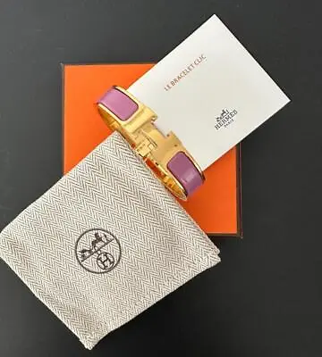 Hermes Clic H Rose Cendré Bracelet Gold Hardware PM • $595