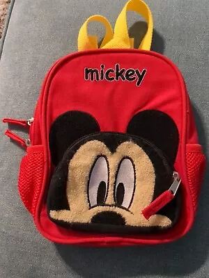 DISNEY Mickey Toddler Kids Backpack  Adjustable Straps W/ Front Zip Pocket • $14