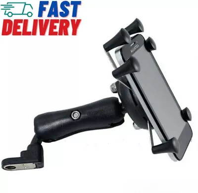 RAM Motorcycle Bike Handlebar Rail Mount X-Grip Holder Cell Mobile Phone GPS UK • £11.99