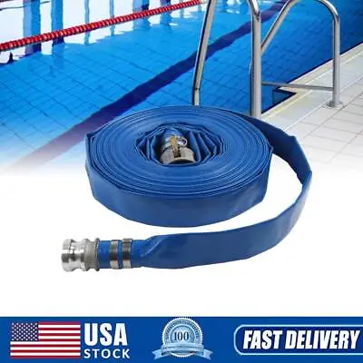 6 Bar PVC Lay Flat Discharge Hose For Swimming Pool Waste Backwash Drain Pump • $79.99