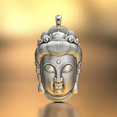Quan Yin Goddess Stainless Steel Buddhist Deity Pendant Jewelry • $25