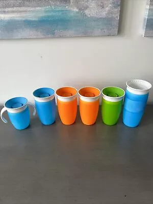 LOT Munchkin 360 Miracle Cups Sippy Suction Blue Orange Green • $29.99