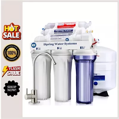 Ispring 6 Stage Reverse Osmosis Water Filter System With Alkaline Filter 75 GPD • $168.86