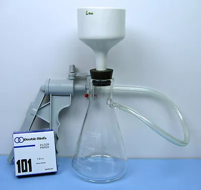 $79.95 • Buy 500 ML FILTRATION FLASK  BUCHNER FUNNEL VACUUM PUMP / Filtration Set