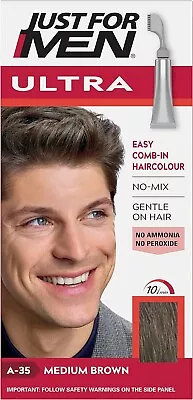 Just For Men Ultra Medium Brown Hair Dye For Short Hair - Comb Away The Greys! • £15
