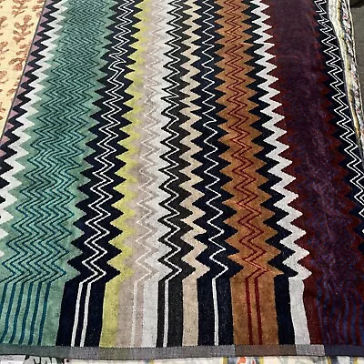 MISSONI HOME TRAVIS CHEVRON ZIG ZAG ICONIC WOVEN 1pc BATH TOWEL MULTI COLOR BNWT • $78.77