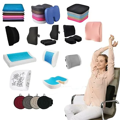 Lumbar Back Support Cushion Car Seat Wheelchair Office Chair Pillow Memory Foam • £10.99