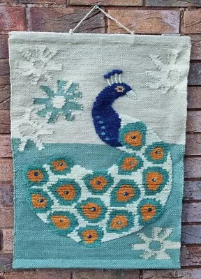 Fair Trade Tapestry Wall Hanging Peacock Goodweave Rugs  50 X 70cm • £5