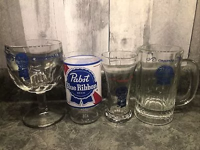 Vintage  PBR Original Pabst Blue Ribbon Beer Glass  Pilsner RARE Mixed Lot Thumb • $19.99