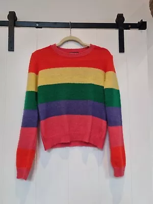 Primark Rainbow Multicoloured Long Sleeve Jumper Size 8 • £4