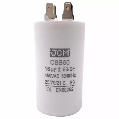$13.50 • Buy 16UF 450VAC Motor Run Capacitor 450V AC CBB60 16 UF Round White 50/60HZ Cap