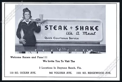 1970 Steak N Shake Restaurant Daytona Beach Billboard Photo Vintage Print Ad • $9.99