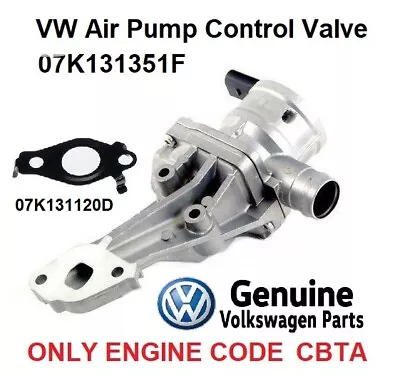 Secondary Air Injection Check Valve For VW 2.5L Only CBTA 07K131351F OE GENUINE • $149