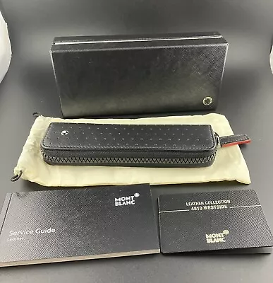 Montblanc Perforated Black Leather Pen Case NOS Box • $175