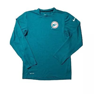 NFL Miami Dolphins Nike Dri Fit Long Sleeve T-shirt Teal Adult Size Small • $45