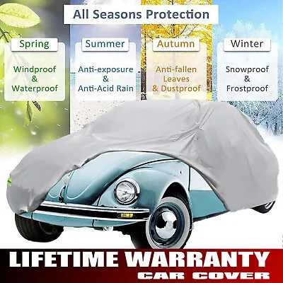 For Classic Volkswagen Super Beetle Car Cover Waterproof Rain Dust Protection • $25.59