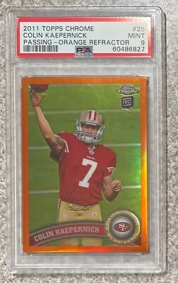 2011 Topps Chrome Colin Kaepernick Orange Refractor Rc Psa 9~mint Card & Slab!!! • $75