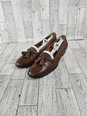 Enzo Angiolini Tassels Loafers Brown Leather Shoes Womens Size 8 • $13.93