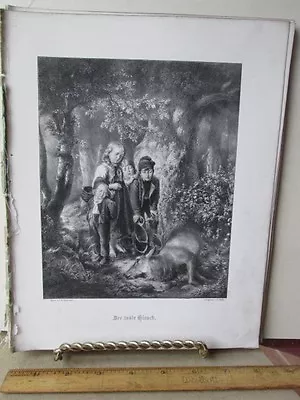 Vintage PrintDER TODTA HIRSHGerman Art Works1861 • $15